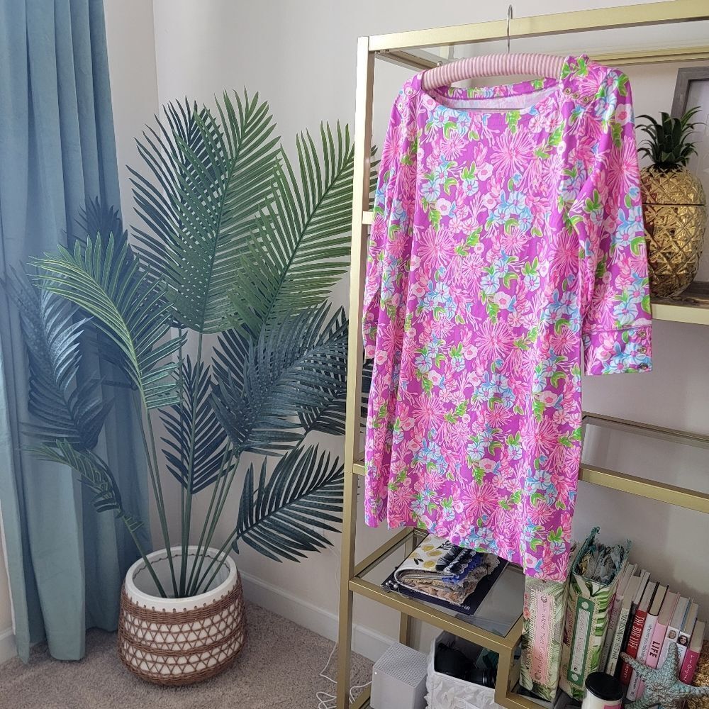 NWT Lilly Pulitzer Pink Floral Spring Dress - Women's Size M